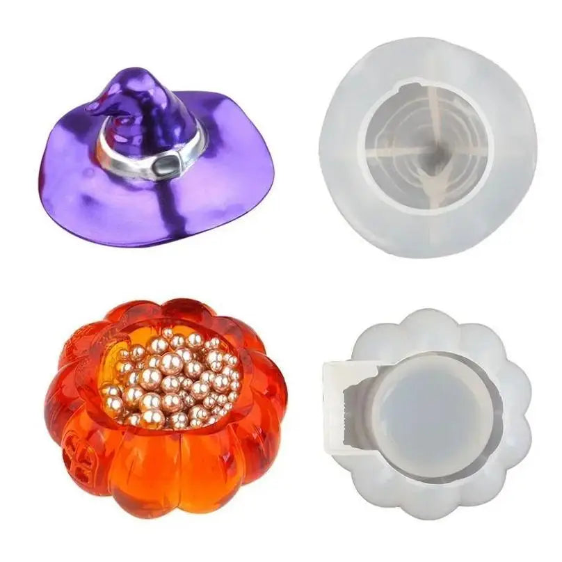 Halloween Witch & Pumpkin Silicone Molds – 2pc Resin Craft Set Silicone Craft Mold Axl