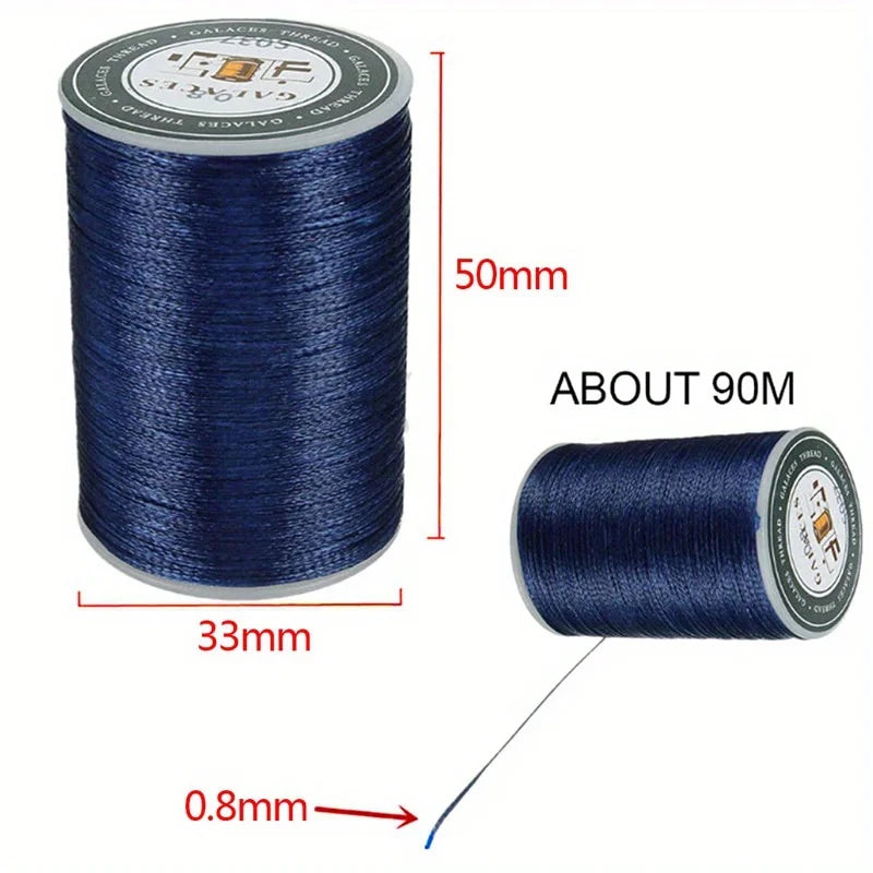 90m Waxed Polyester Sewing Thread 0.8mm – Leather DIY Cord Waxed Sewing Thread Axl