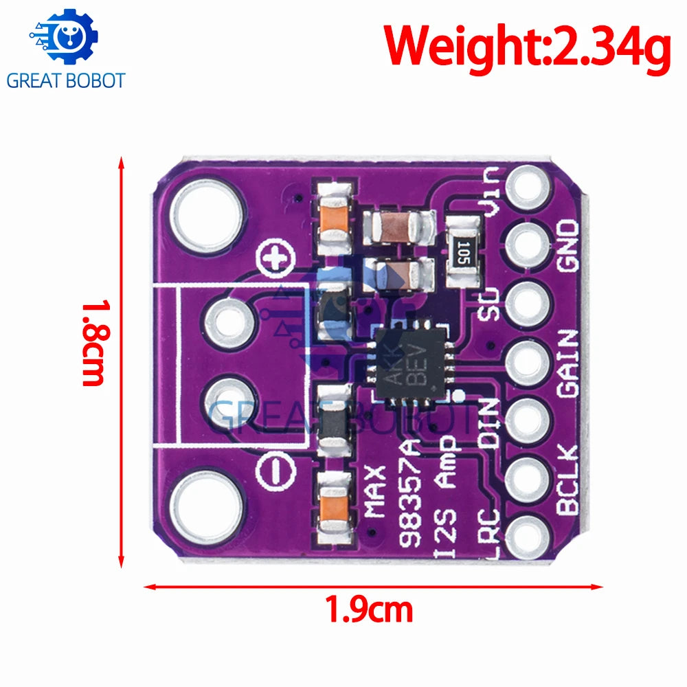 MAX98357 3W Class D I2S DAC Amplifier Breakout Board Amplifier Breakout Board Axl
