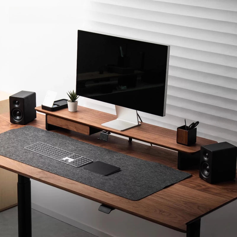 M20 Walnut Solid Wood Monitor Stand & Desktop Storage Rack Monitor Stand Rack Axl