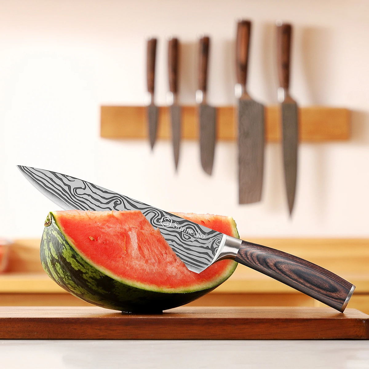Sunnecko Chef's Knife 8" & 5.5" High Carbon Stainless Steel Chef's Knife Axl