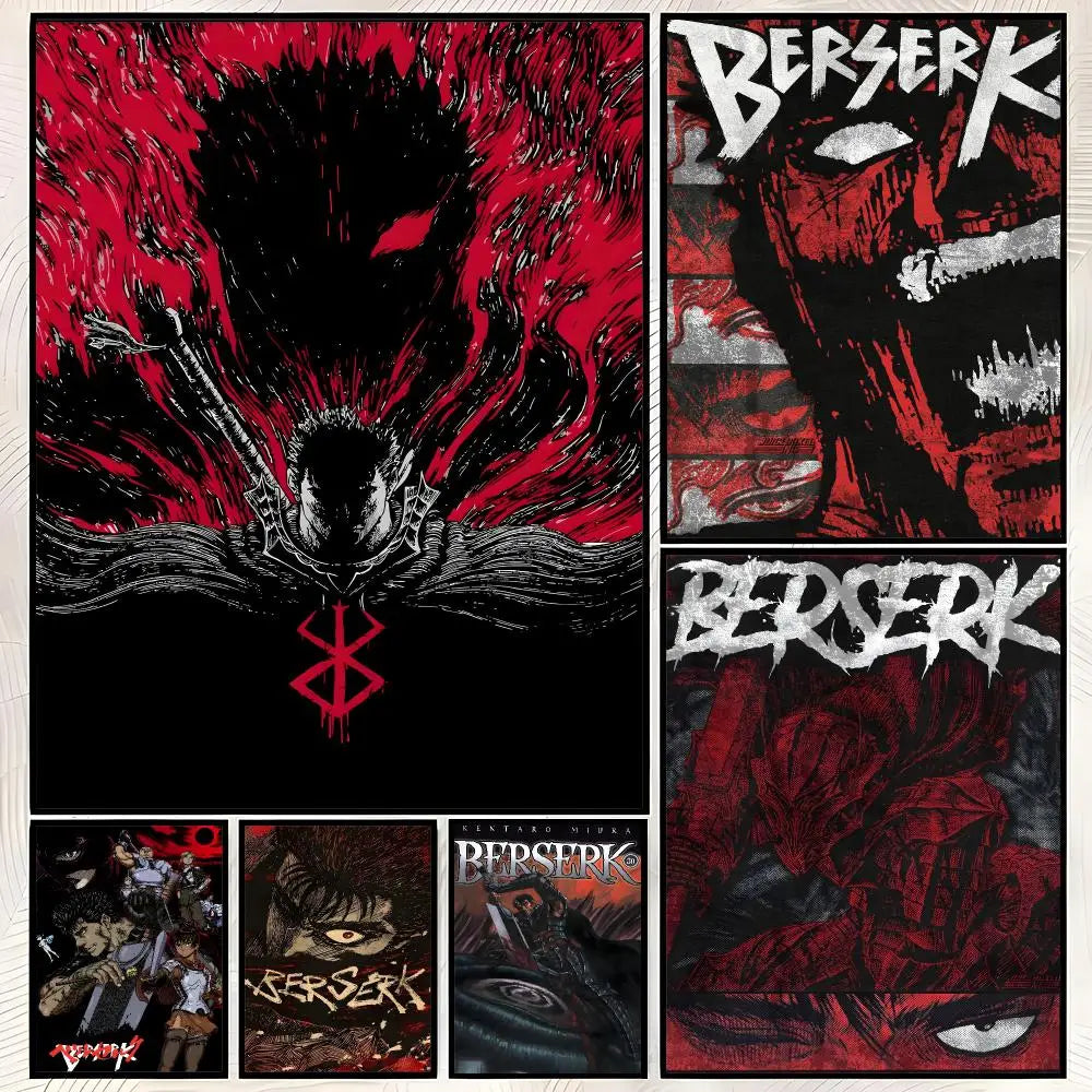 Berserk Anime Self-Stick HD Wall Poster – Waterproof Decor Anime Wall Poster Axl