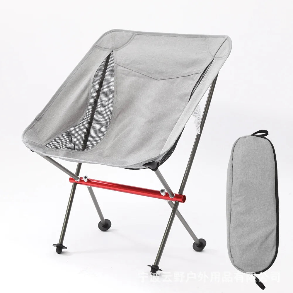 Portable Folding Camping Chair – Aluminum Frame & Carry Bag Folding Camping Chair Axl Grey