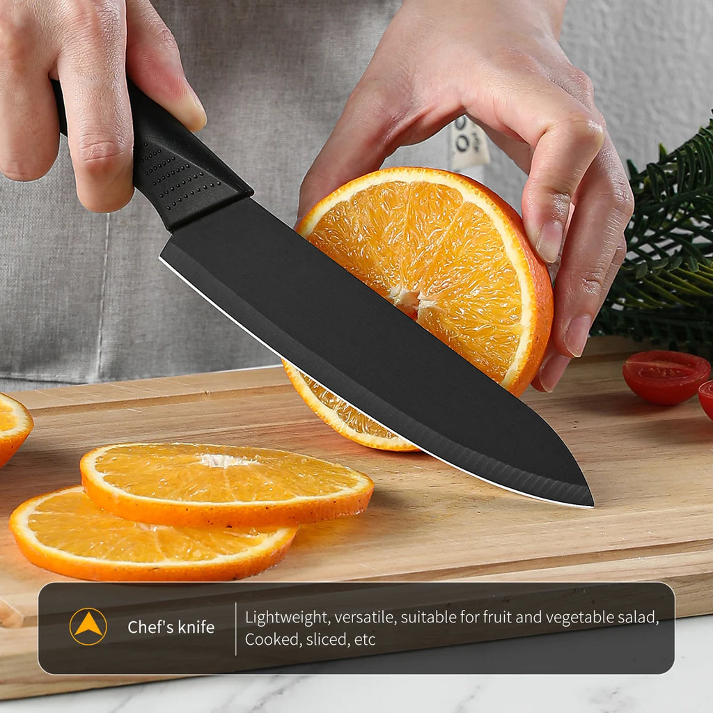 SHENJIU 3/5-Piece Black Stainless Steel Kitchen Knife Set Kitchen Knife Set Axl
