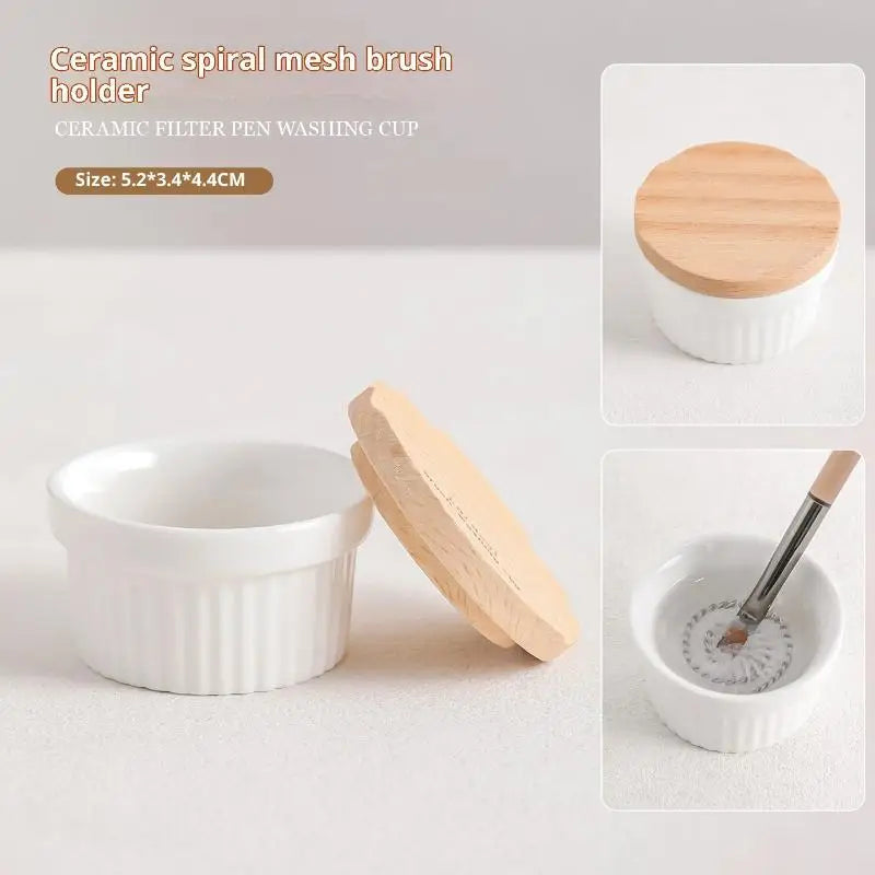 Nail Brush Cleaner Cup – Stainless Steel Mesh Base & Lid Nail Brush Cleaner Cup Axl