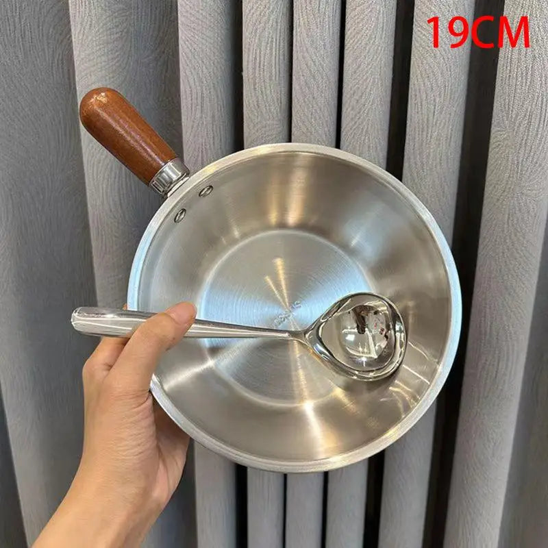 Stainless Steel Mini Saucepot with Wood Handle & Spoon Mini Saucepot Axl 19CM