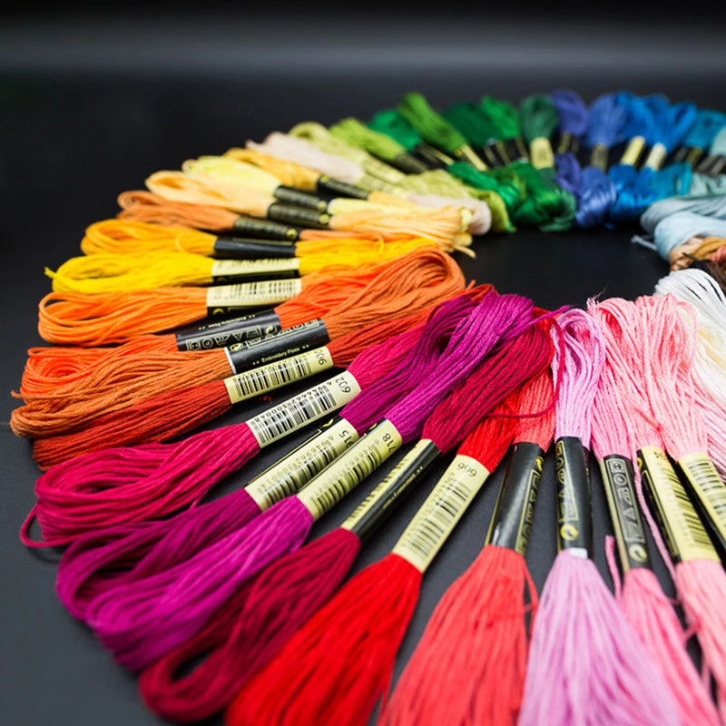 Multicolor Cotton Embroidery Thread Floss Skeins Kit 24–100 Pcs Embroidery Thread Kit Axl