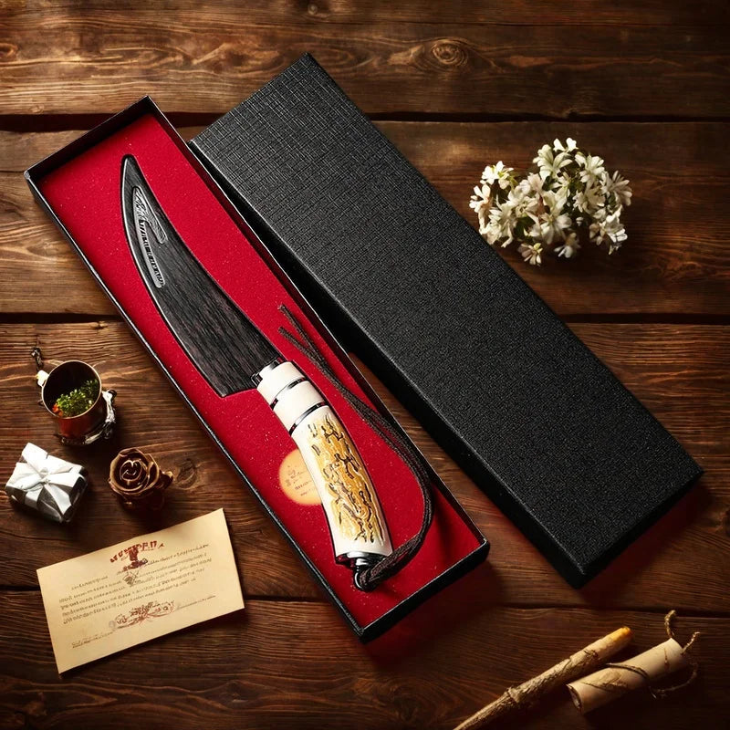 Damascus Curved Boning Knife – Sharp Stainless Steel & Gift Box Boning Knife Axl
