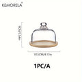 KEMORELA Bamboo Cake Stand with Clear Glass Lid | Dustproof Bamboo Cake Stand Axl A
