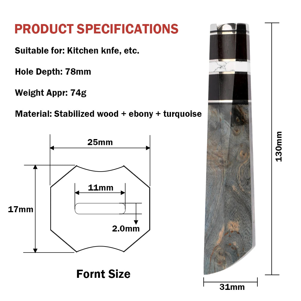 XITUO Octagonal Wood Knife Handle – Japanese DIY Chef Knife Knife Handle Axl DB-2512E