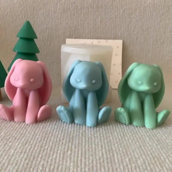 3D Rabbit Silicone Mold – Bunny Candle, Soap & Resin Mould Silicone Craft Mold Axl