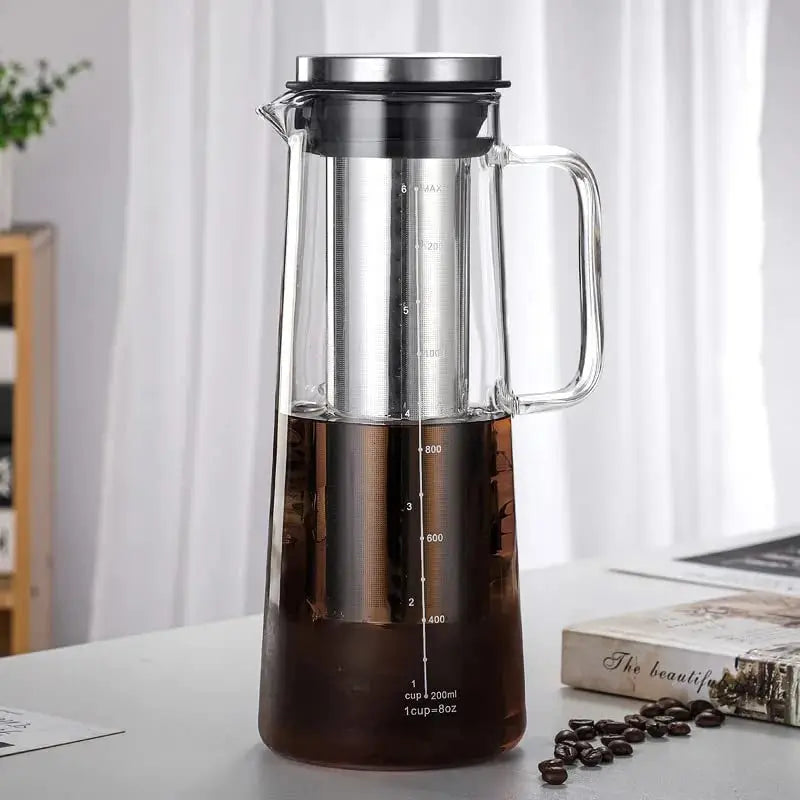 Leeseph 1L Cold Brew Coffee Maker & Glass Tea Infuser Carafe Cold Brew Coffee Maker Axl Default Title