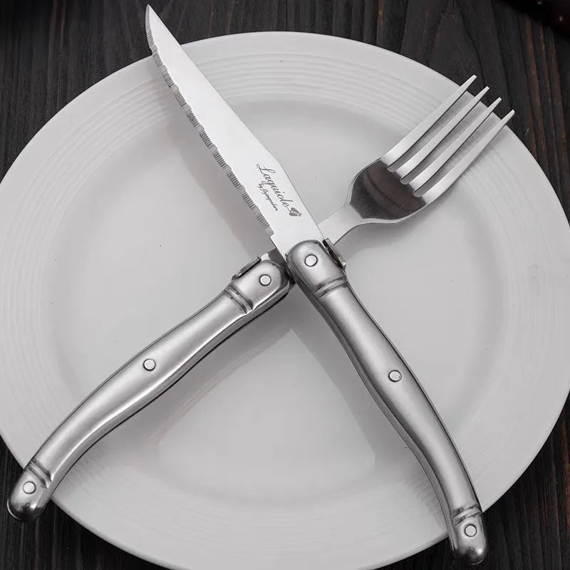 Laguiole-Style Stainless Steel Steak Forks Set – 2–10 Pcs Steak Fork Set Axl