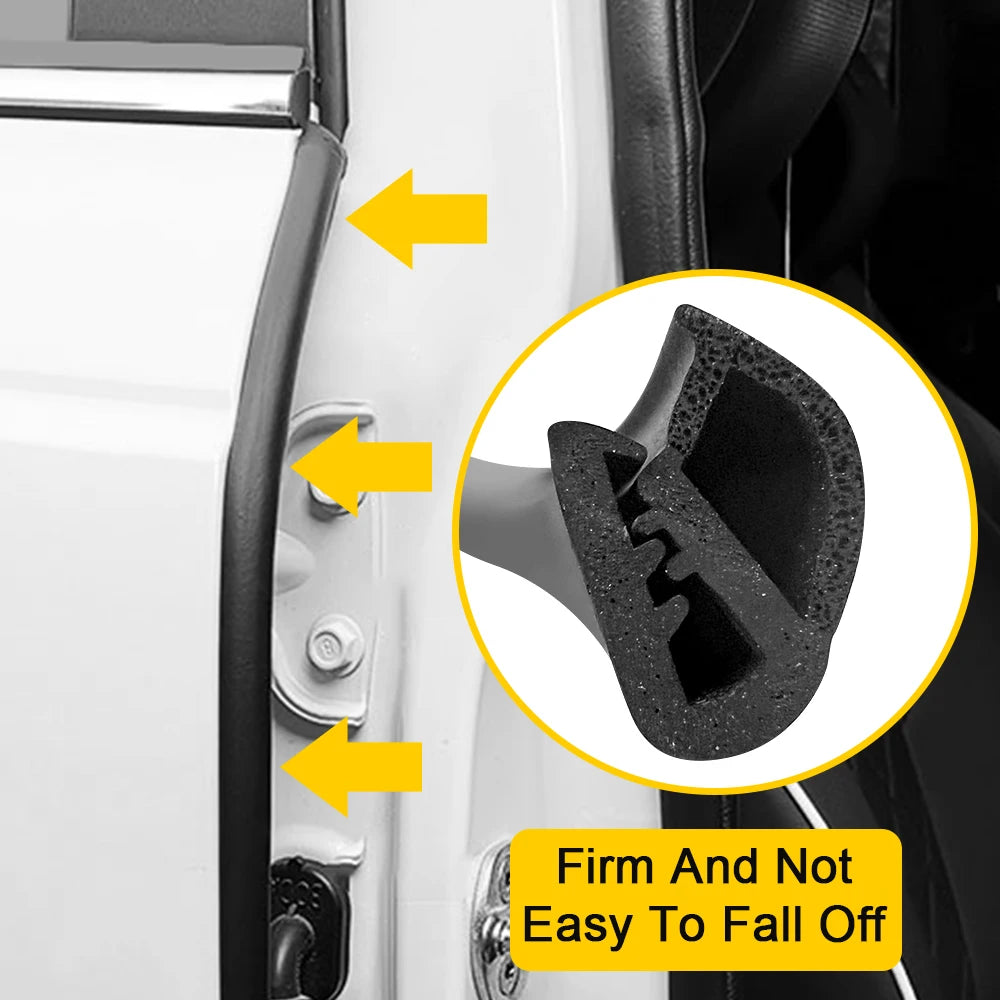 EPDM Car Door Weatherstrip B Pillar Seal Strip 2Pcs Car Door Seal Strip Axl