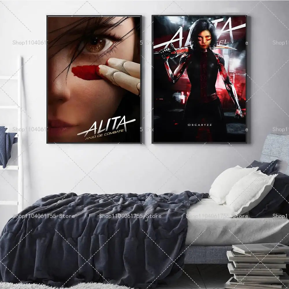 Alita Battle Angel Movie Poster – Self-Adhesive Wall Art Print Movie Wall Poster Axl