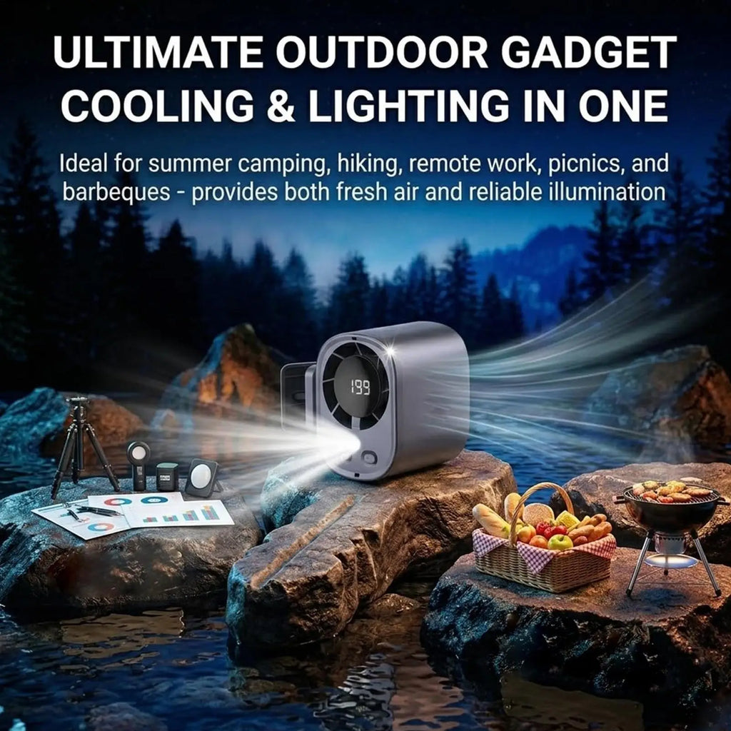 Clip-On Car Fan 199 Speeds USB Rechargeable LED Display Clip-On Personal Fan Axl