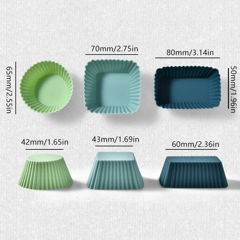 12-Pack Silicone Cupcake Molds & Bento Lunch Box Dividers Silicone Baking Molds Axl