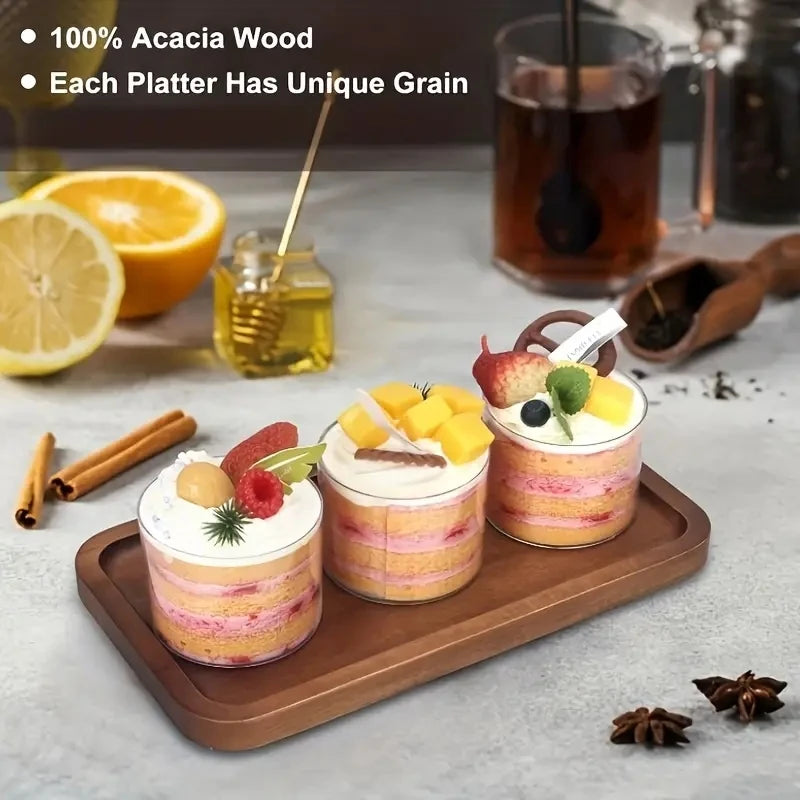 Solid Wood Fruit & Snack Serving Tray – Multi-Size Wooden Plate Wooden Serving Tray Axl