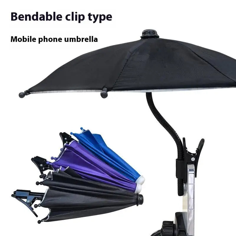 Flexible Phone Umbrella Holder with Clip – Sun & Rain Shade Phone Umbrella Holder Axl