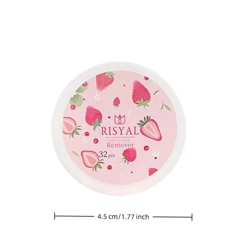 32-Pc Disposable Nail Polish Remover Wipes – Strawberry Scent Nail Polish Remover Axl onesize