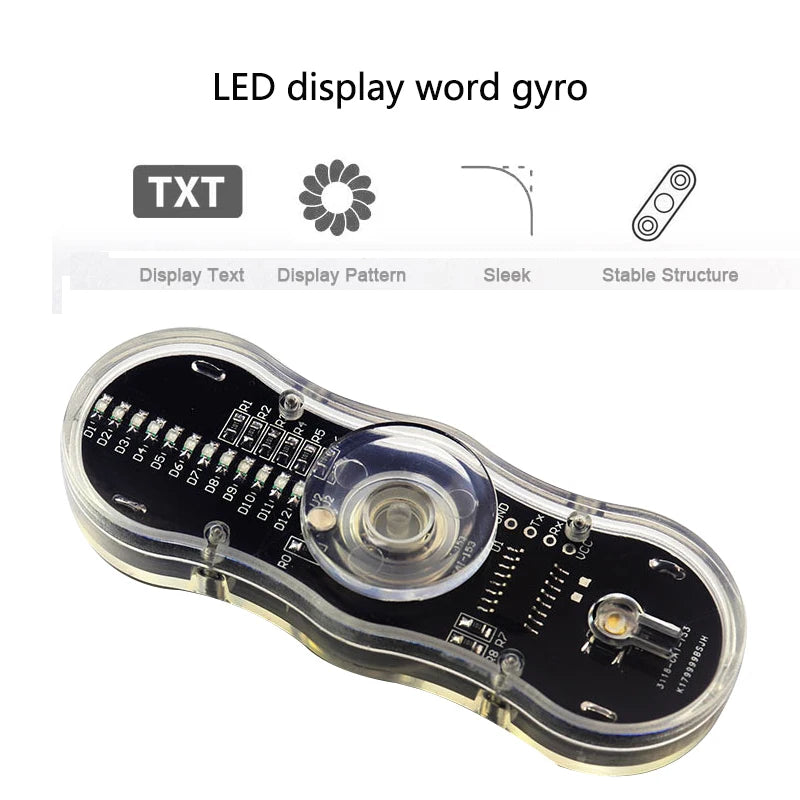 DIY LED POV Fidget Spinner SMD Soldering Kit – Gyro Light DIY Electronics Kit Axl