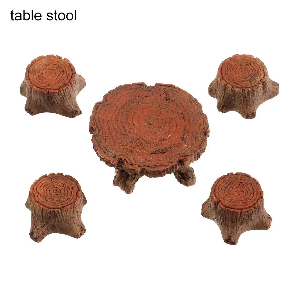 Miniature Fairy Garden Figurines – Bench, Chair & Table Set Garden Figurine Set Axl table stool