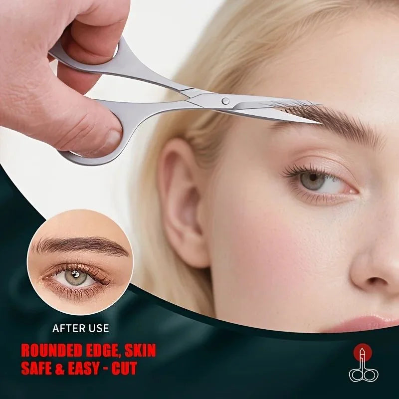 Stainless Steel Eyebrow & Eyelash Scissors – Precision Trimmer Eyebrow Scissors Axl
