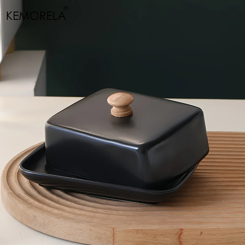 Ceramic Butter Dish with Lid – Sealable Cheese Storage Box Ceramic Butter Dish Axl