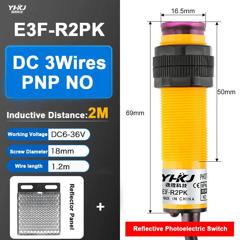 E3F Photoelectric Proximity Sensor Switch NPN PNP 6-36VDC Photoelectric Sensor Switch Axl E3F-R2PK