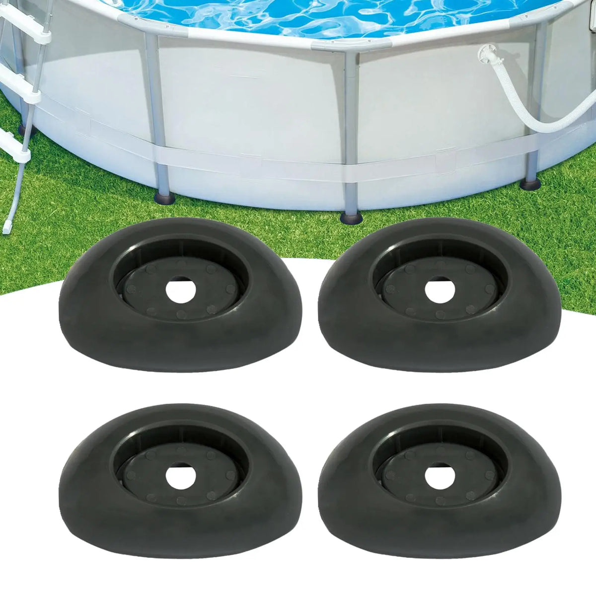 Pool Support Leg Caps 4-Pack – Universal PVC Frame End Caps Pool Frame Accessories Axl