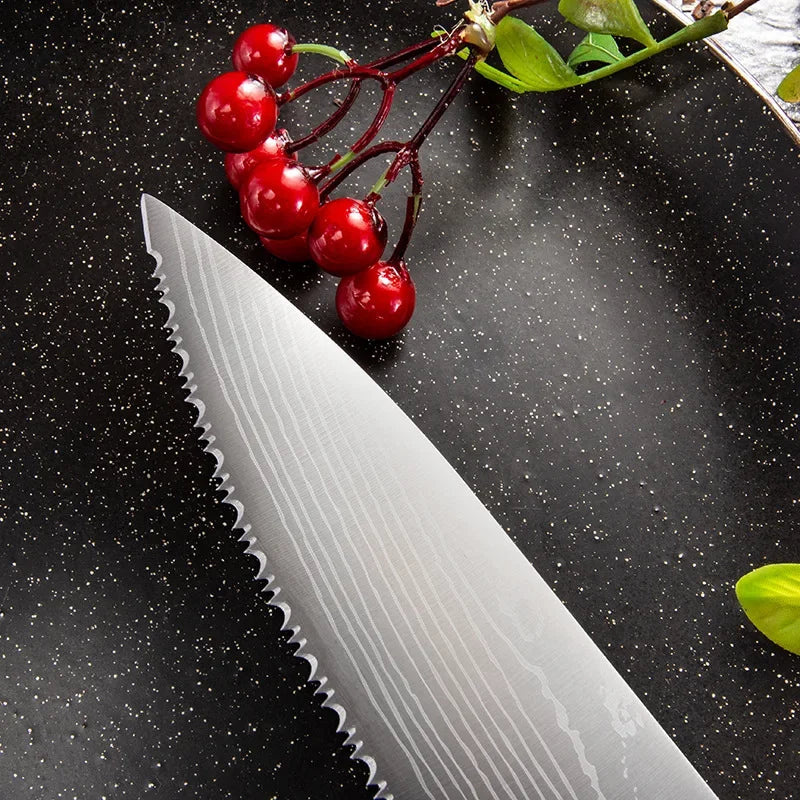 8-Inch Serrated Stainless Steel Bread & Kitchen Knife Serrated Kitchen Knife Axl