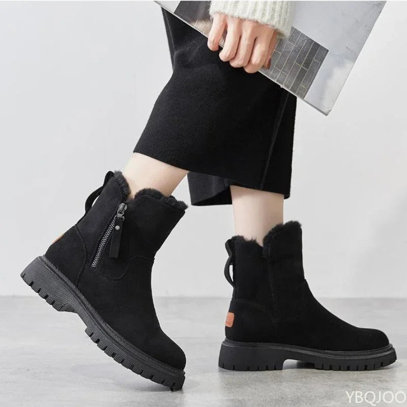 YBQJOO Women's Winter Snow Boots – Warm Anti-Slip Ankle Boot Women's Snow Boots Axl