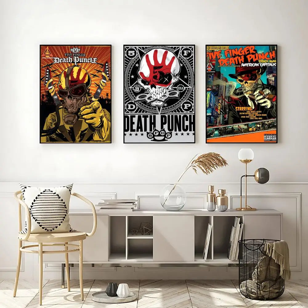 Five Finger Death Punch Poster – HD Self-Adhesive Waterproof Music Band Poster Axl