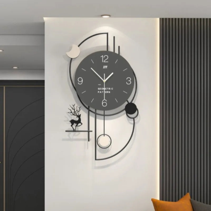 Modern Silent Wall Clock – Nordic Metal Minimalist 37x64cm Silent Wall Clock Axl