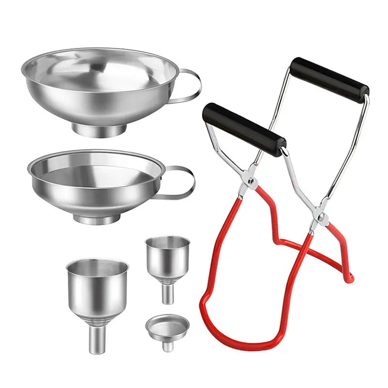 Stainless Steel Canning Funnel Set & Jar Lifter – 4/6 Pcs Canning Funnel Set Axl