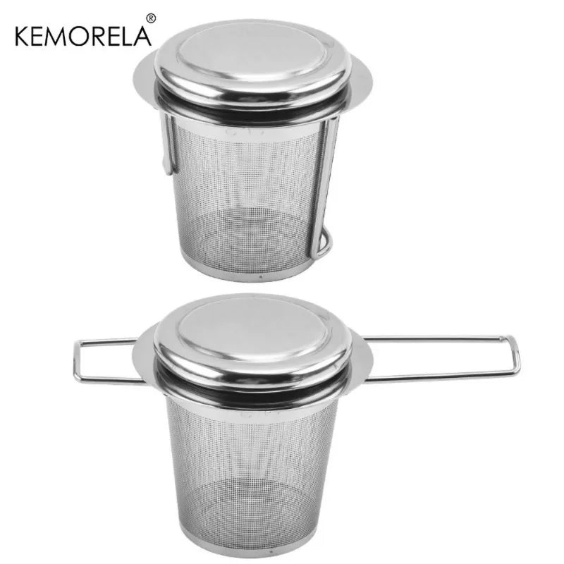 Collapsible Stainless Steel Tea Strainer with Lid | KEMORELA Tea Strainer Axl
