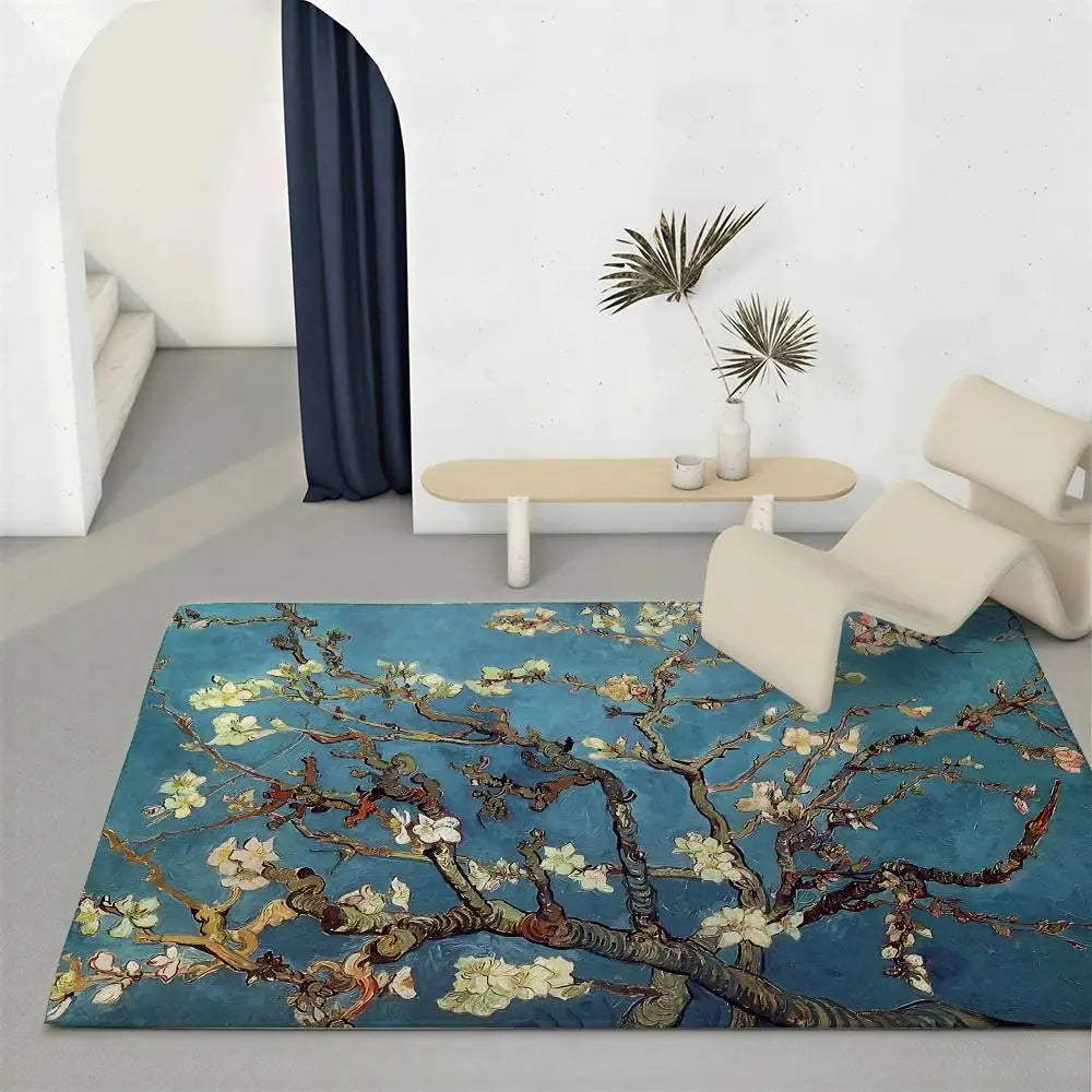 Vincent van Gogh Flannel Floor Mat – Non-Slip Indoor Rug Decorative Floor Mat Axl White3 50x80cm
