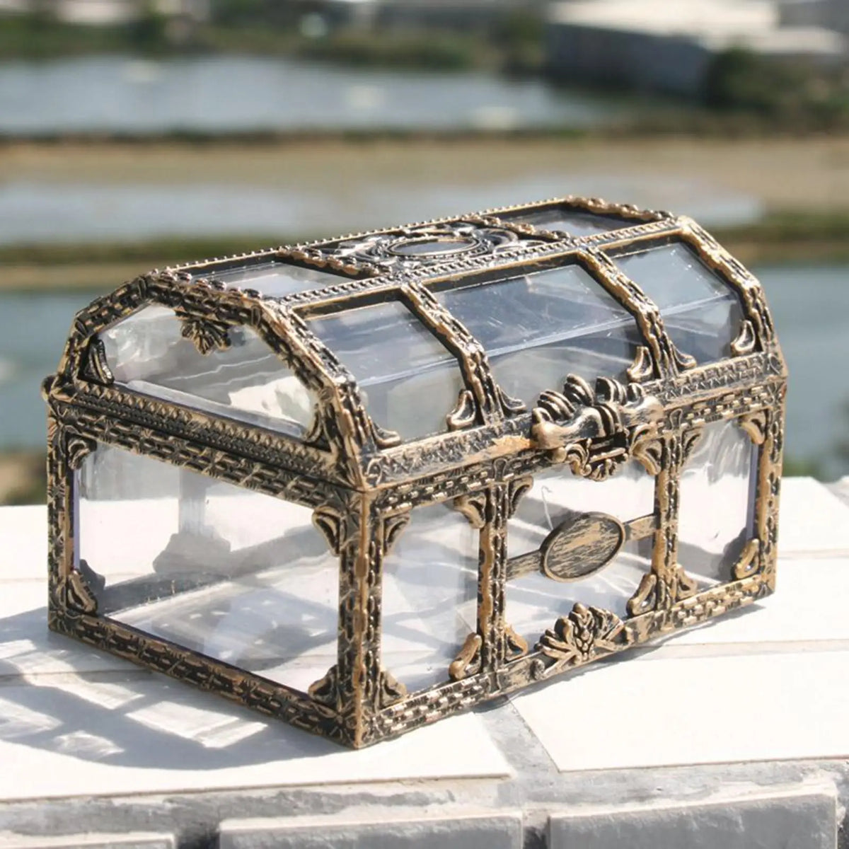 Transparent Pirate Treasure Box – Jewelry & Trinket Organizer Jewelry Organizer Box Axl