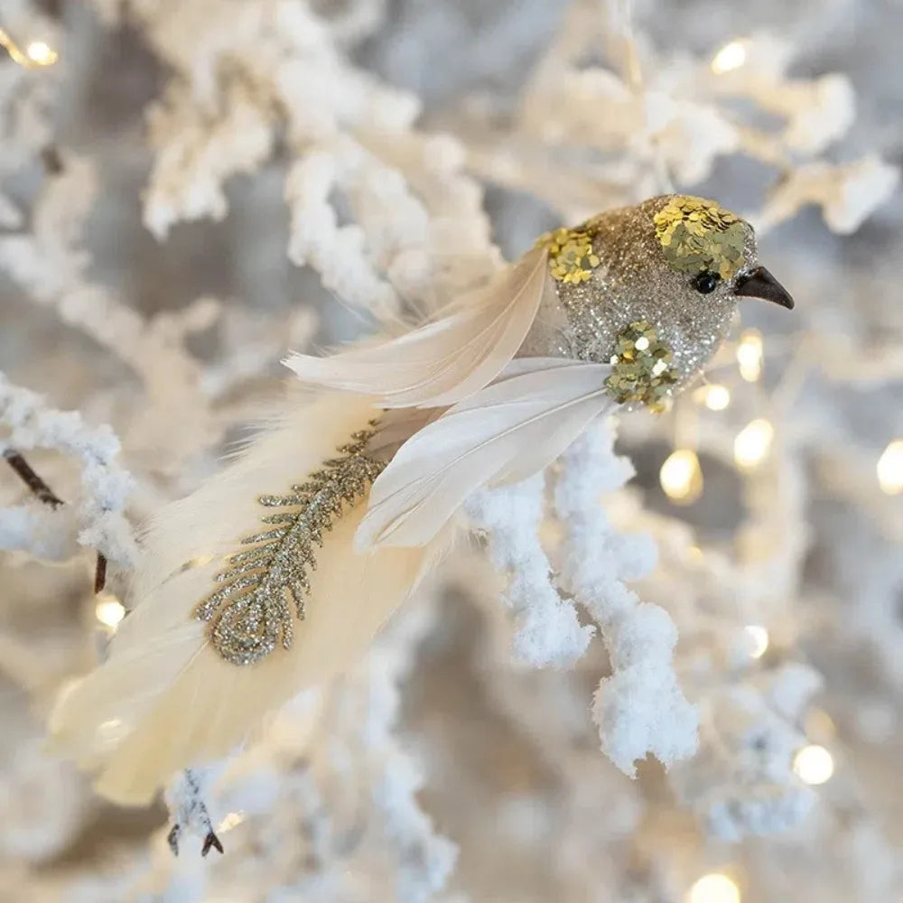 Glitter Foam Christmas Bird Ornaments – Pair for Tree Decor Christmas Ornaments Axl