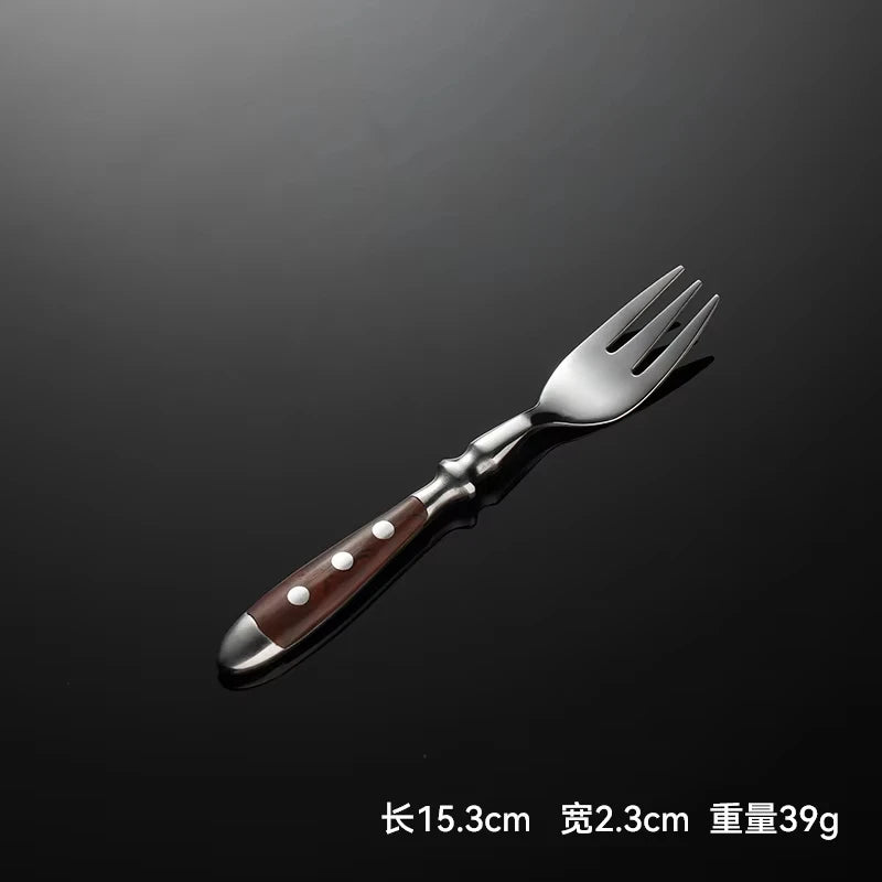 6-Piece Stainless Steel Cutlery Set – Steak Knife, Forks & Spoons Flatware Cutlery Set Axl 1 Pc tea fork