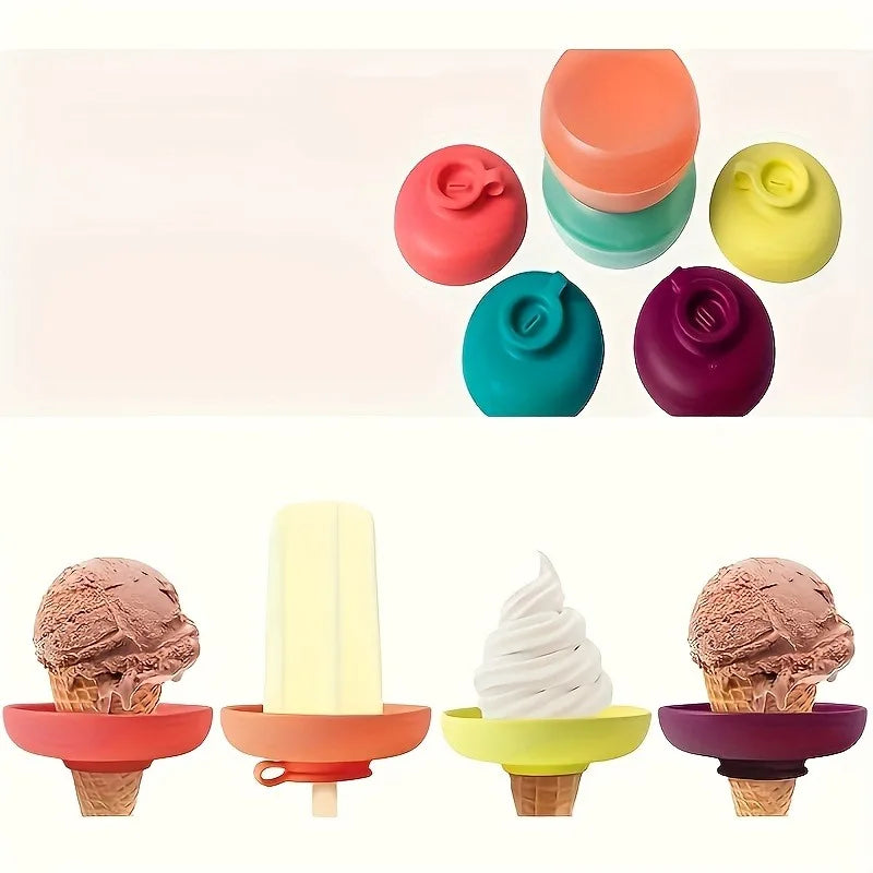 KEMORELA Silicone Popsicle Holder – Anti-Drip Ice Cream Tray Ice Cream Holder Axl