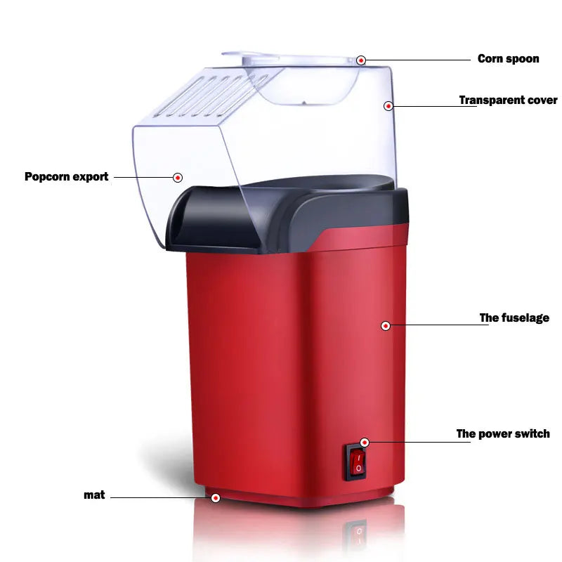 BALASHOV 1200W Hot Air Popcorn Maker – Mini Electric Corn Popper Popcorn Maker Axl