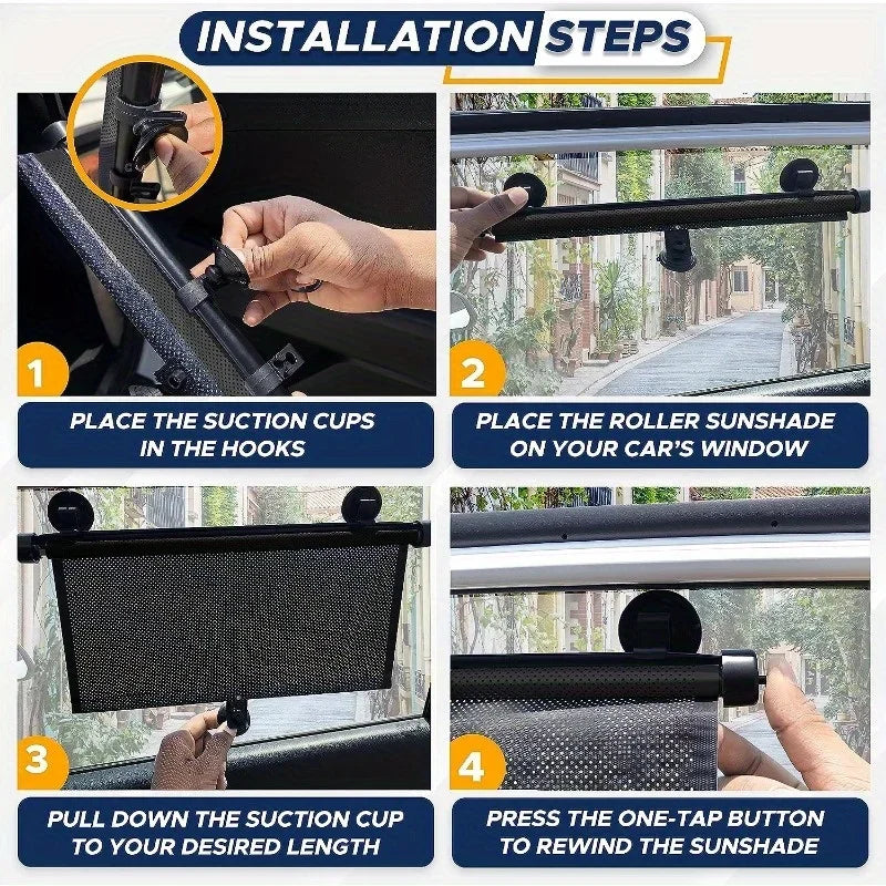 Retractable Car Sunshade – UV-Blocking Window Shade Car Window Sunshade Axl
