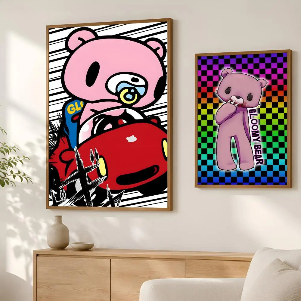 Gloomy Bear Self-Stick HD PVC Wall Art Poster | Waterproof Decor Wall Art Poster Axl