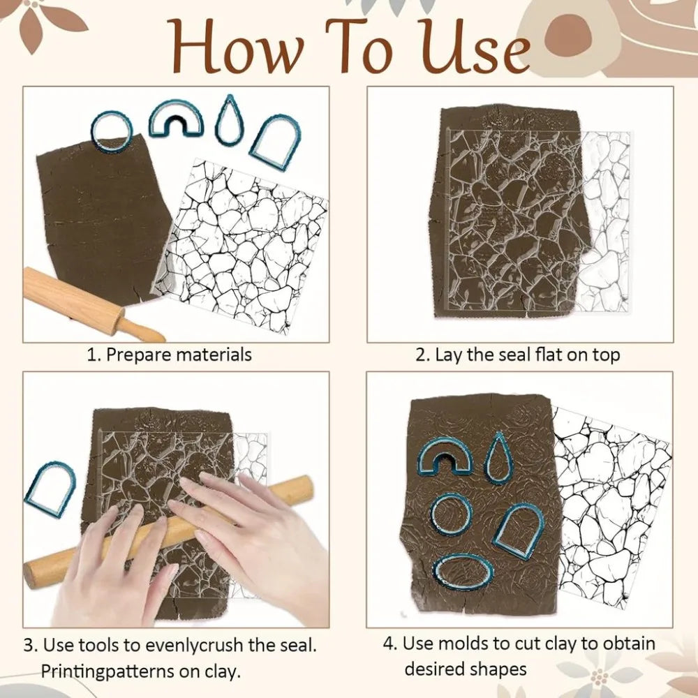 Terrazzo Polymer Clay Texture Sheet – Stone Pattern Stamp Mat Clay Texture Stamp Axl