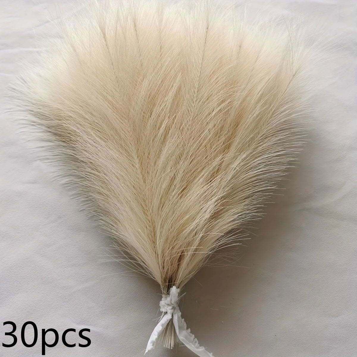 30-Pc Artificial Pampas Grass | No-Shed Boho Home Décor Artificial Flowers Axl Beige-30pcs