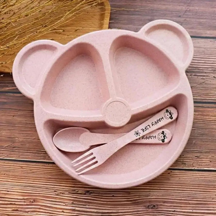 Baby Cartoon Bear Dinnerware Set – Bowl, Spoon & Fork Baby Dinnerware Set Axl