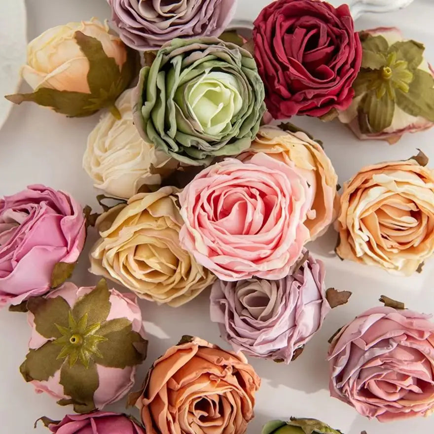 Artificial Silk Burned-Edge Roses – Wedding & Home Décor Bouquet Artificial Silk Roses Axl