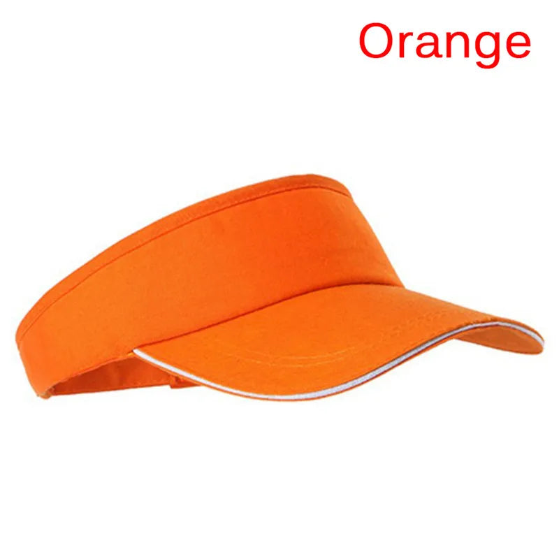 Adjustable Unisex Sun Visor Cap – Breathable Sport Golf Hat Sport Visor Cap Axl Orange