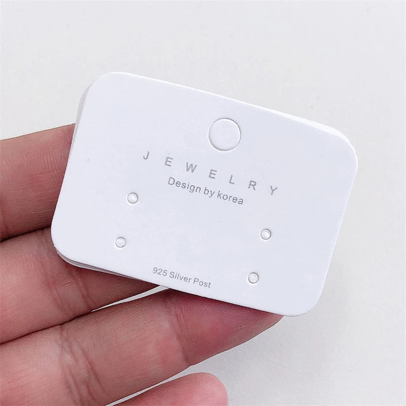 50 Pcs White Earring Display Cards – DIY Jewelry Packaging Tags Earring Display Cards Axl